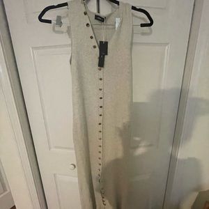Never been worn sleeveless ribbed knit dress with gold button detail - Zara S